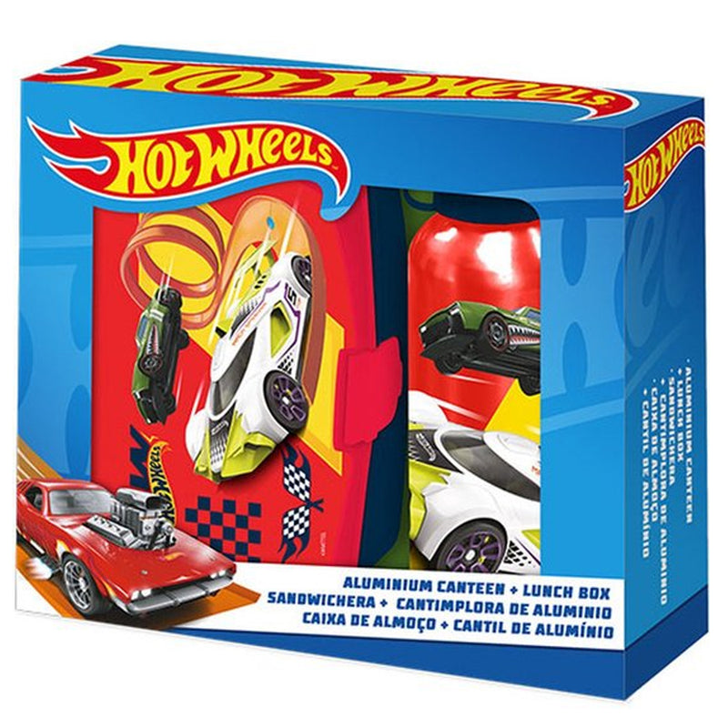 Hot Wheels Broodtrommel en Drinkfles - Schoolset - Lunchset - Lunchtrommel en drinkfles/drinkbeker/bidon