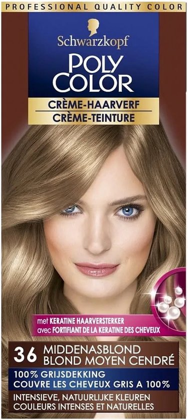 Schwarzkopf Poly Color Crème Haarverf – 36 Midden Asblond
