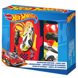 Hot Wheels Broodtrommel en Drinkfles - Schoolset - Lunchset - Lunchtrommel en drinkfles/drinkbeker/bidon