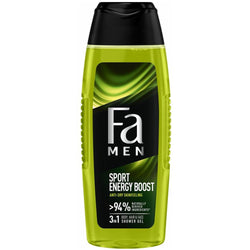 Fa Men Sport Energy Boost 3 In 1 Douchegel Body, Hair & Face - 250 Ml.