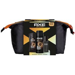 Axe Dark Temptation 4 delige Geschenkset - Deodorant 150 Ml. + Douchegel 250 Ml. + Aftershave + Toilettas - Cadeau Voor Mannen