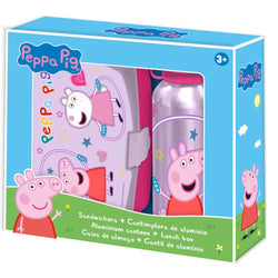 Peppa Pig Broodtrommel en Drinkfles - Schoolset - Lunchset - Lunchtrommel en drinkfles/drinkbeker/bidon