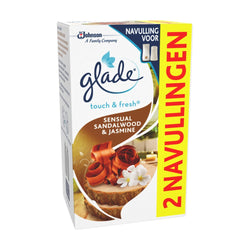 Glade Luchtverfrisser Touch & Fresh Navul Duo Sandalwood & Jasmine 2x10 ml