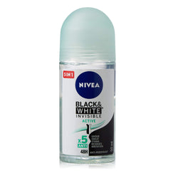 Nivea Black & White Invisible Active Deodorant Roller - 50 Ml.